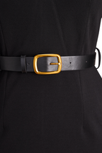 Camille™ | Black Belted Sheath Dress