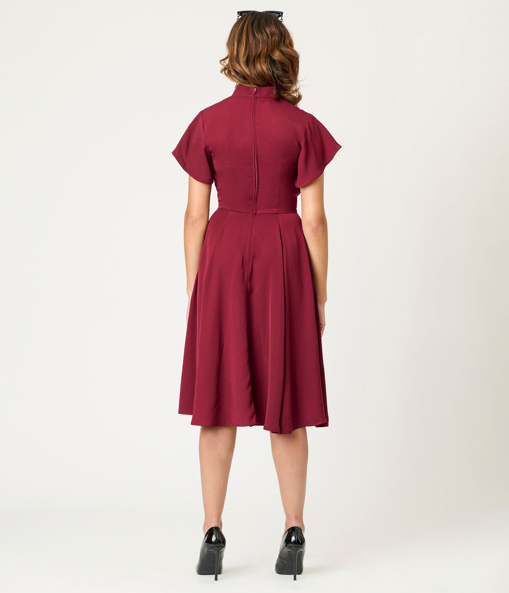 Burgundy Evil Eye Baltimore Swing Dress