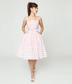 Pink & White Gingham Bobbie Swing Dress