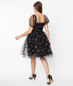 Black & Glitter Candy Canes Babydoll Dress