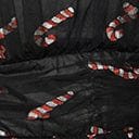 Black & Glitter Candy Canes Babydoll Dress