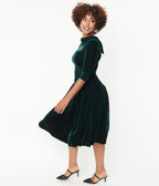 Emerald Velvet Nicola Swing Dress