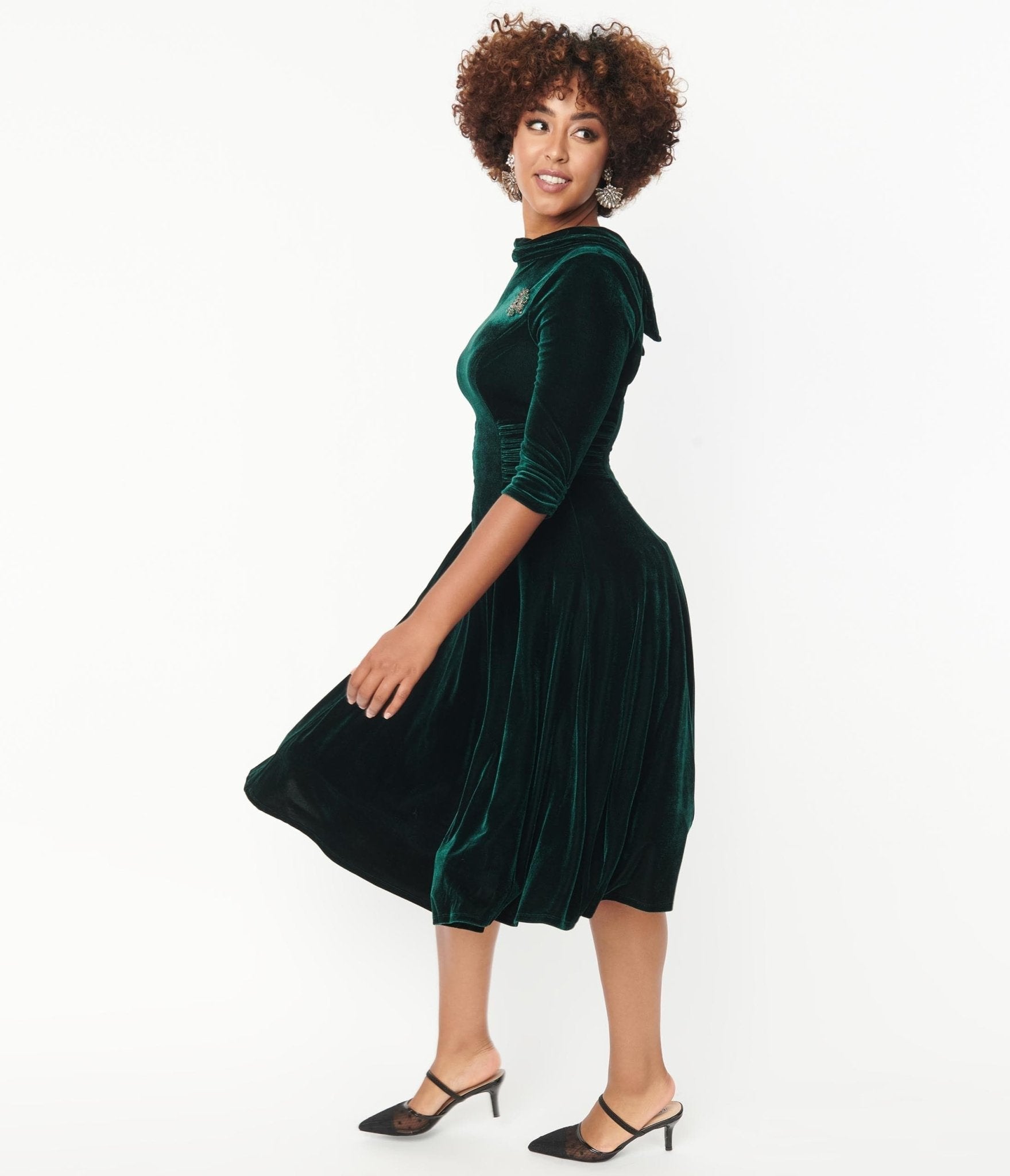 Emerald Velvet Nicola Swing Dress