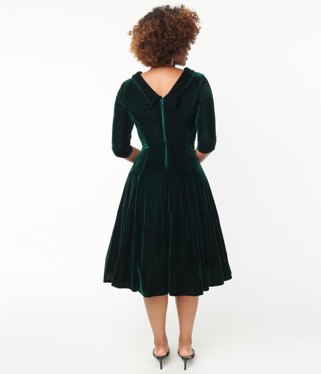Emerald Velvet Nicola Swing Dress