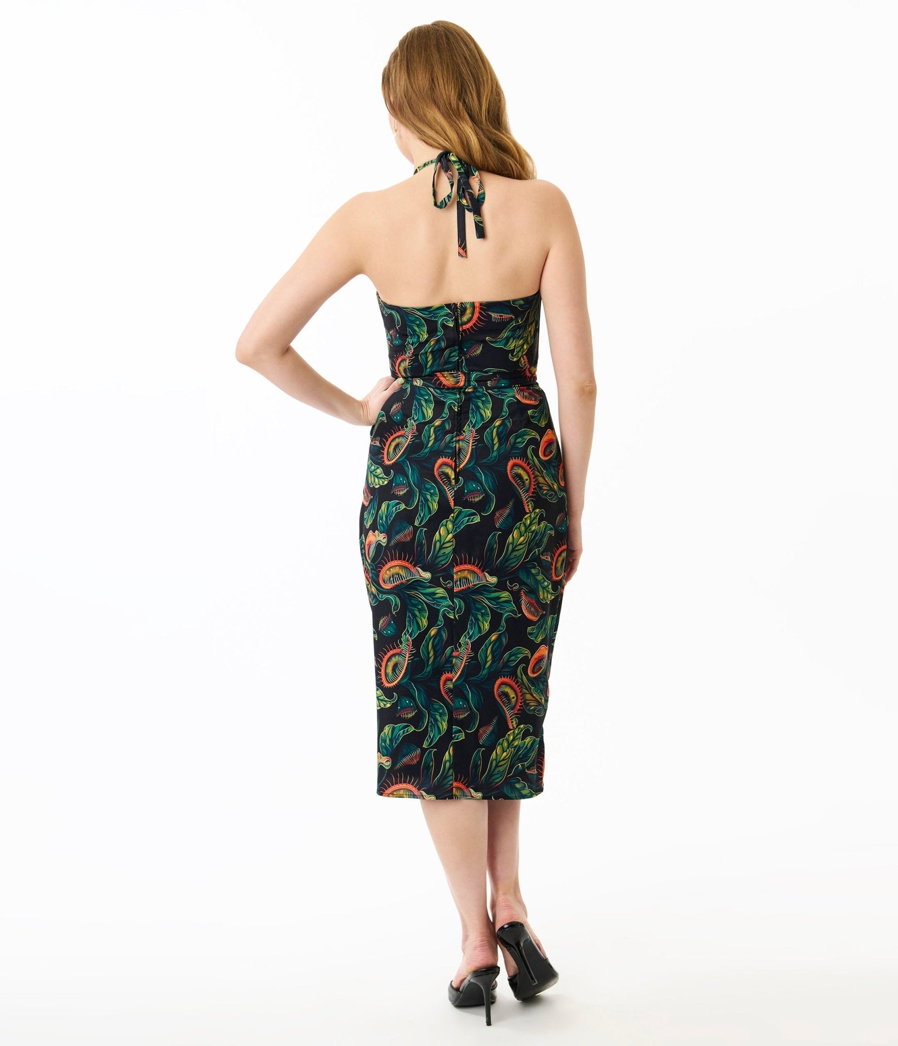 Green Venus Fly Trap Leilani Sarong Dress