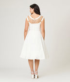 Ivory Diamond Cable Swing Dress
