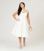 Ivory Diamond Cable Swing Dress