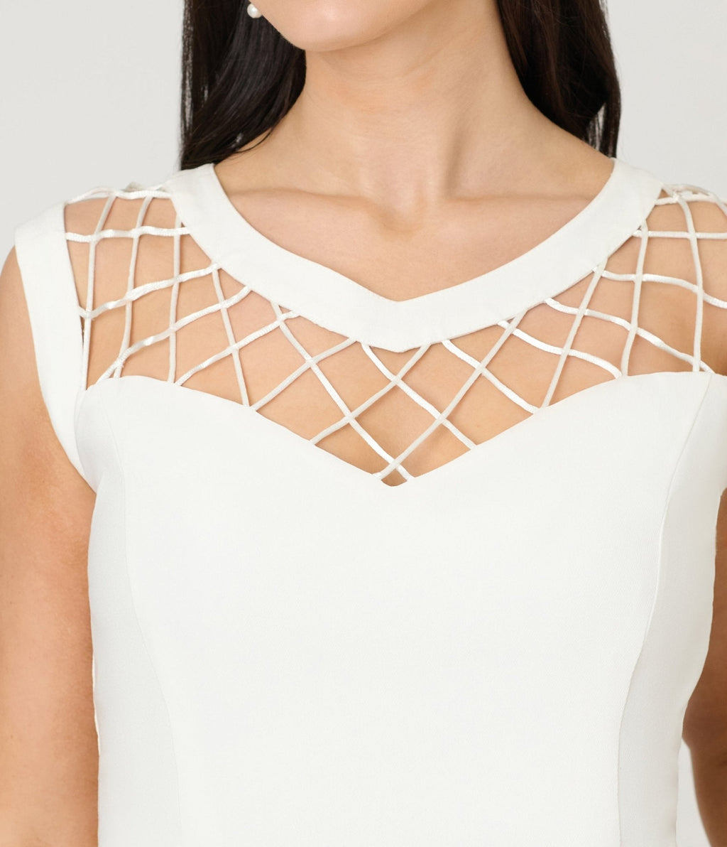 Ivory Diamond Cable Swing Dress