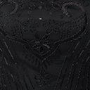 Plus Size 1920s Black Beaded Fringe Sleeve Nadine Flapper Dress