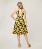Sunflower Cotton Halter Swing Dress