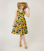 Sunflower Cotton Halter Swing Dress